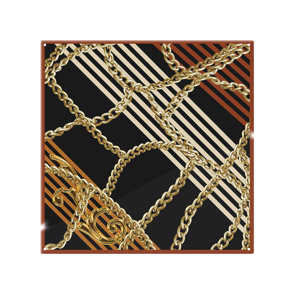 image 1 of Chains & Stripes Splash Back | White