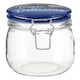 image 2 of Interiors By Premier Pretty Things Glass Jar 750ml, Clear Glass Storage Jar with Blue Ceramic Clip Top Lid