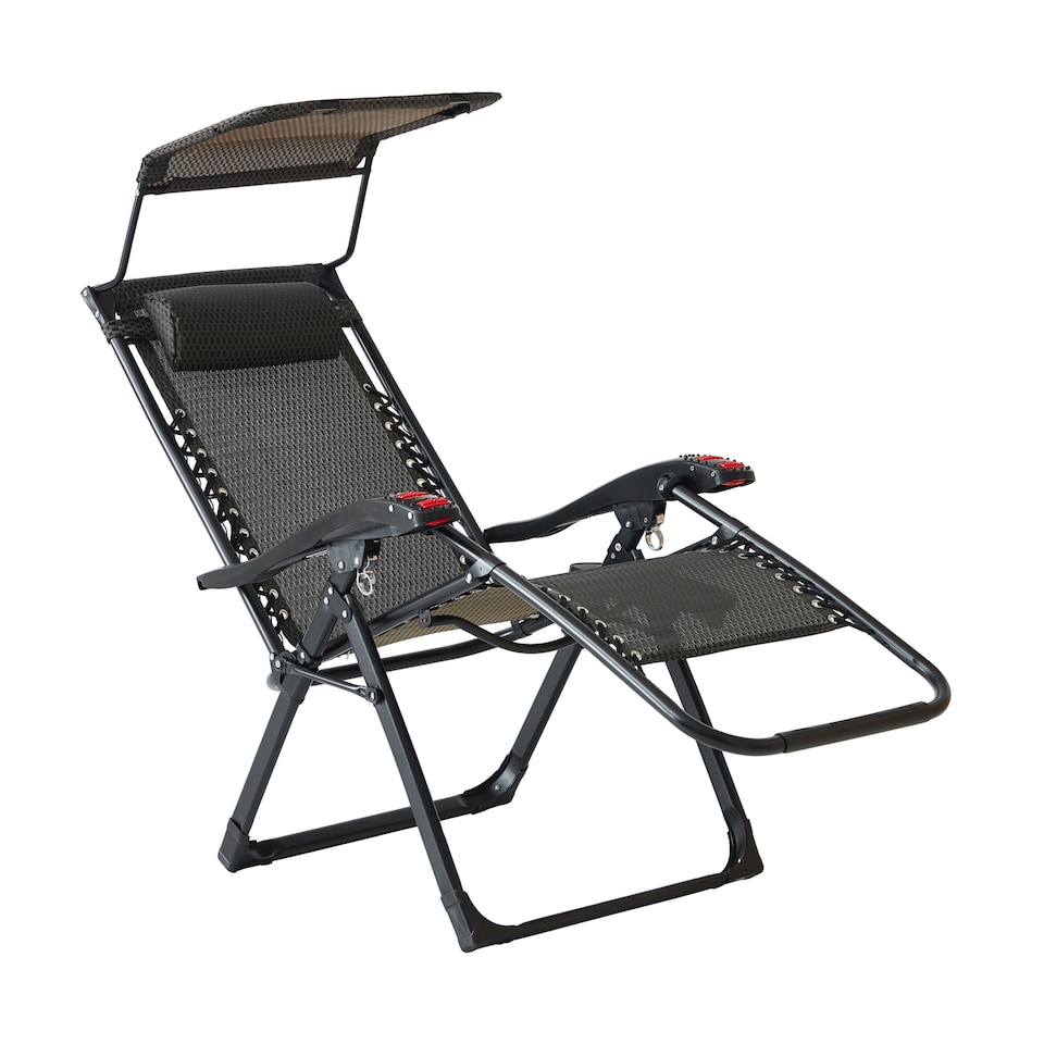 image 1 of Luxury Zero Gravity Lounge Chair With Thick Cushion and Canopy - Single Chair