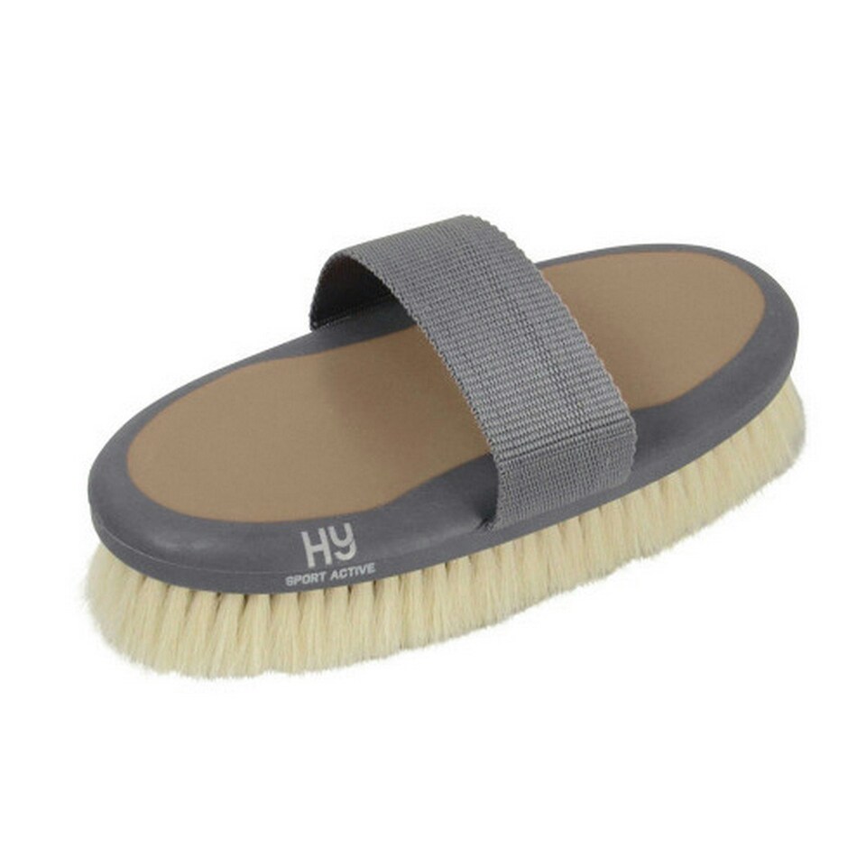 HySHINE Active Groom Goat Hair Body Brush - Desert Sand - One Size