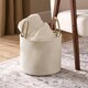 image 1 of OHS Velvet Storage Basket Home Modern Hamper Clothes Toys Organiser Fabric Bag Cream | Natural