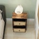 image 6 of HOMCOM Bedside Table with 2 Rattan Drawers and Steel Legs, Rustic Brown