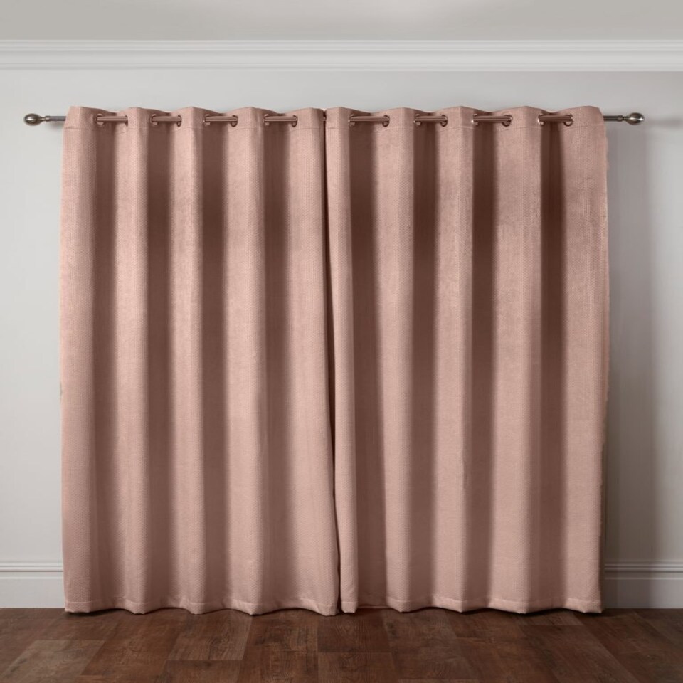 image 1 of Metro Thermal Blackout Eyelet Curtains 168cm x 137cm Blush Pink Pink | Pink
