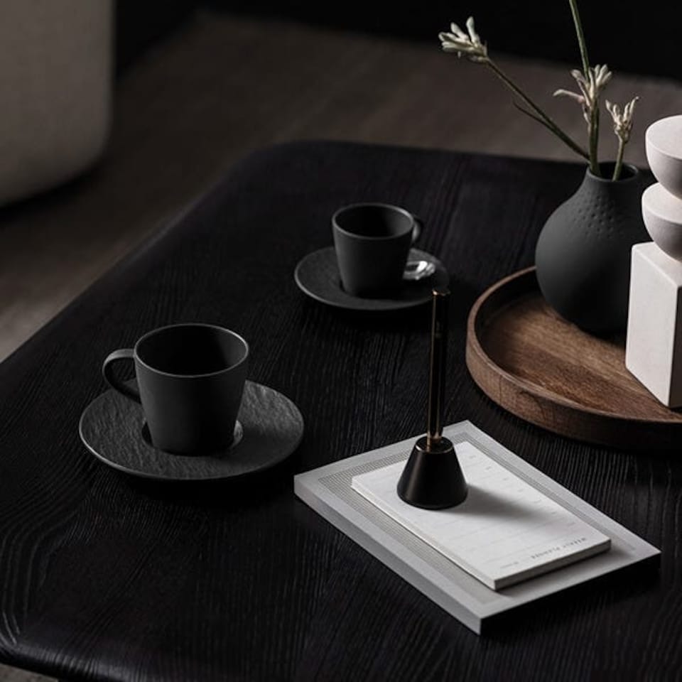 image 1 of Villeroy & Boch Manufacture Rock Noire Coffee Cup & Saucer
