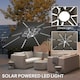 image 3 of Outsunny Garden Cantilever Parasol, Patio Umbrella w/ Solar LED Lights, Grey Grey | Grey
