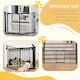 image 3 of PawHut Pet Safety Gate 3 Panels Playpen Metal Fence W/ Walk Through Door Black