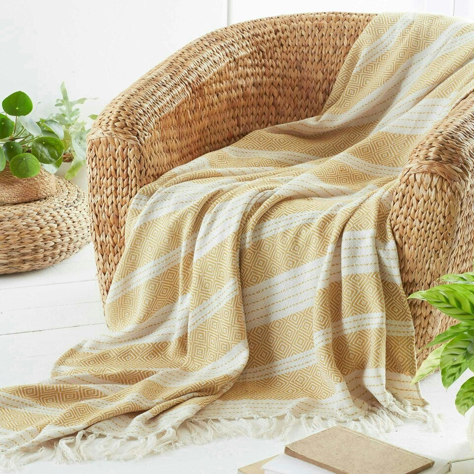 image 1 of Diamond Ochre Pet Throw 170x200cm