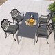 image 6 of Outsunny Set of 4 Outdoor Seat Cushions Water Repellent Seat Pads with Ties 