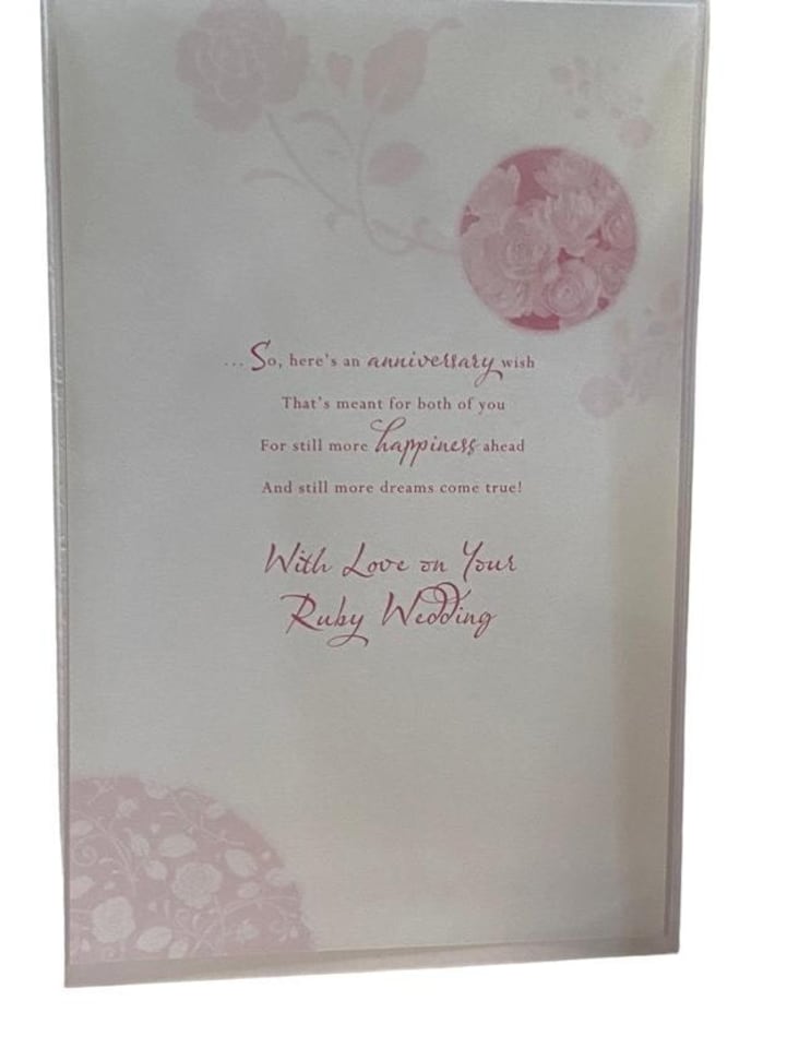 image 1 of Mum & Dad 40th Wedding Anniversary (Ruby) Greeting Card