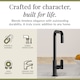 image 2 of Kuma Kitchen Mono Mixer Tap Single Lever Matt Black 361mm | Black | Matt Black | 1