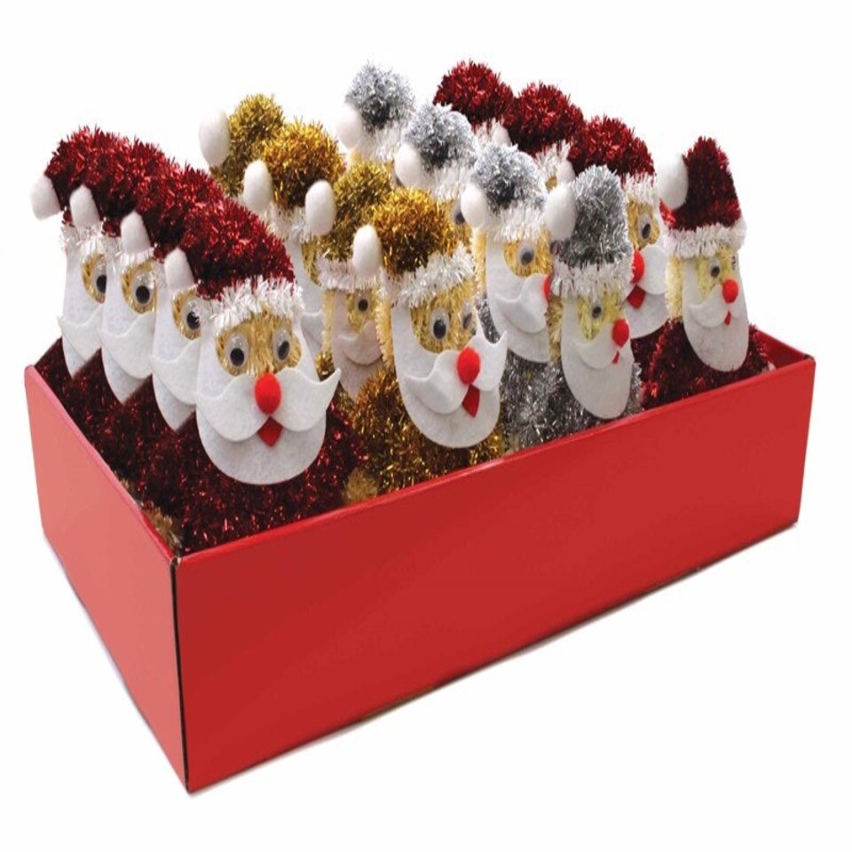image 1 of Single Santa Christmas Tinsel Decoration