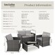 image 6 of Garden Furniture Set Jesolo - 2 armchairs, 1 sofa,  and coffee side table | Grey | grey/light grey | 122 x 70 x 76 cm | 1