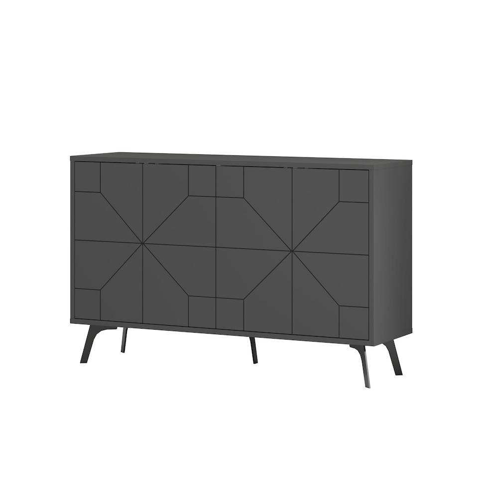 image 1 of Decortie Dune Sideboard Cabinet 123cm Anthracite Grey