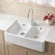 image 9 of Balterley Fireclay Double Bowl Full Weir Butler Kitchen Sink, Overflow & Tap Hole | White | White | 1
