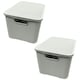 image 2 of 1 x Light Grey Rattan Wicker Effect Home Office Storage Basket With Lid Ideal For Living Rooms Grey | One Size
