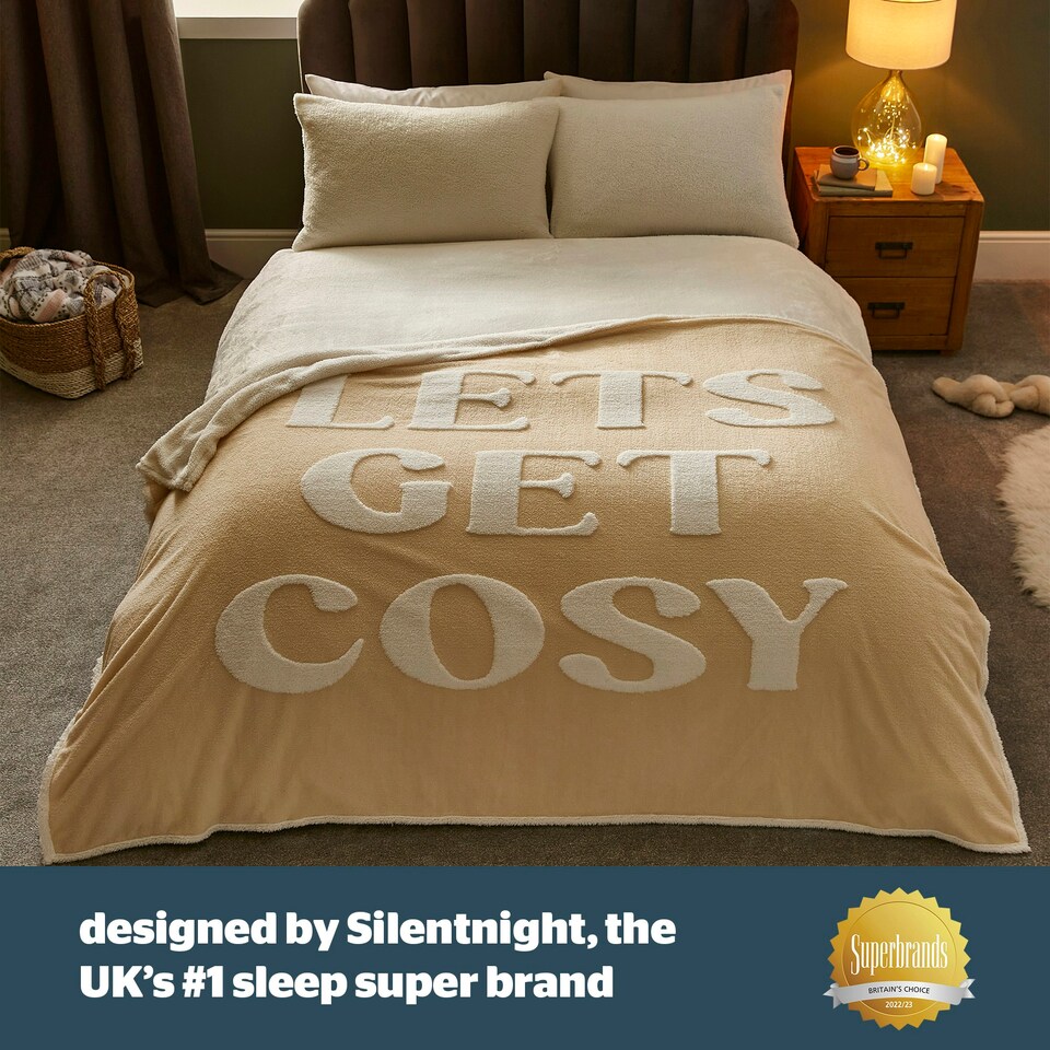 image 1 of Silentnight Blanket Let's Get Cosy, Super Sized Sherpa Fleece