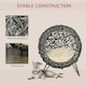 image 3 of PawHut Rattan Elevated Cat House Kitten Bed Pet Furniture w/ Cushion Grey