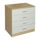 image 1 of Modern 4-Drawer Chest of Drawers High Gloss Finish In Oak and Cream Cream | Oak
