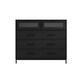 image 1 of Edison Reeded Chest - Wood - L40 x W95 x H80 cm - Black Matte/Clear