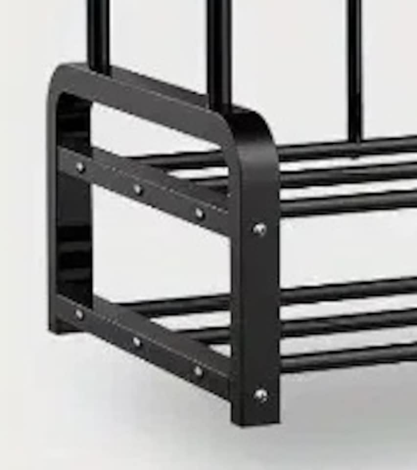 image 1 of Black Heavy Duty Double Clothes Rail with Wheels – Garment Hanging Rack & Storage Shelf