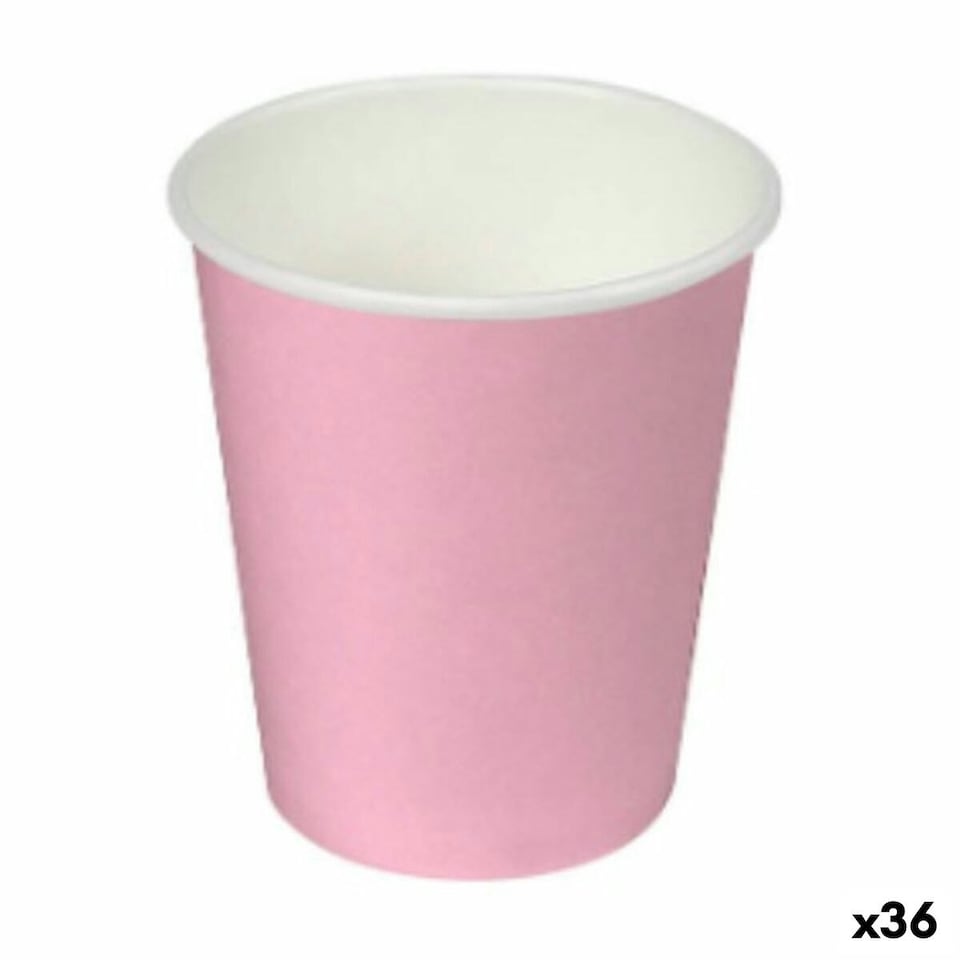 image 1 of Plate set Algon Cardboard Disposable Pink (36 Units) N/A