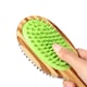 image 4 of Double Sided Bamboo Dog Brush with Silicone Massager for Grooming