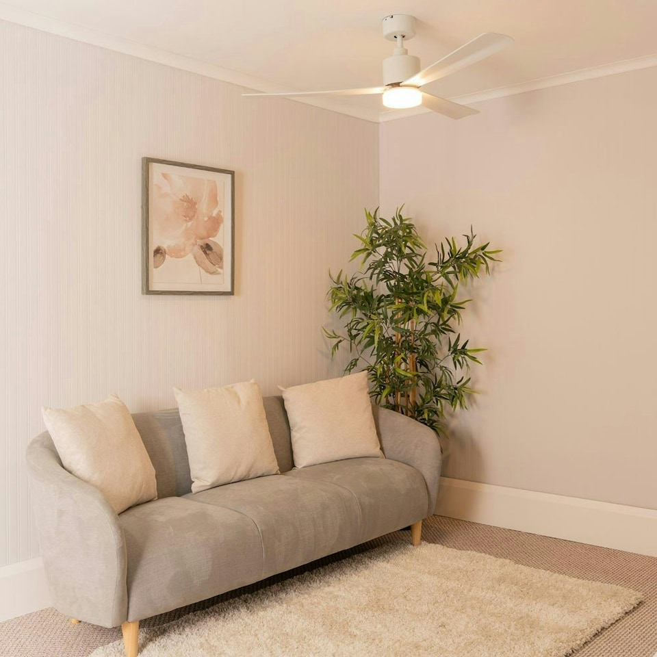image 1 of ValueLights 52 Inch Integrated LED Ceiling Fan with Remote Control, 3 Blades, Timer and 6 Speed Functions - White