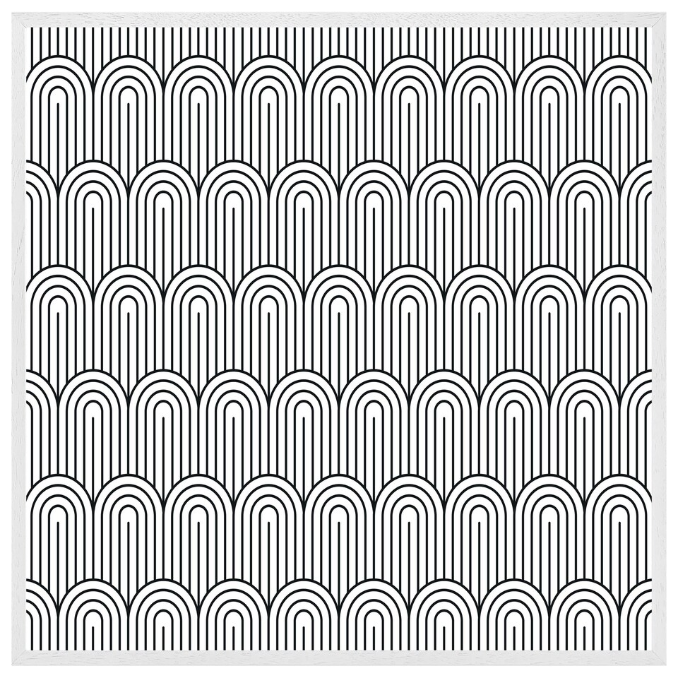 image 1 of Geometric curves (Picture Frame) White | M