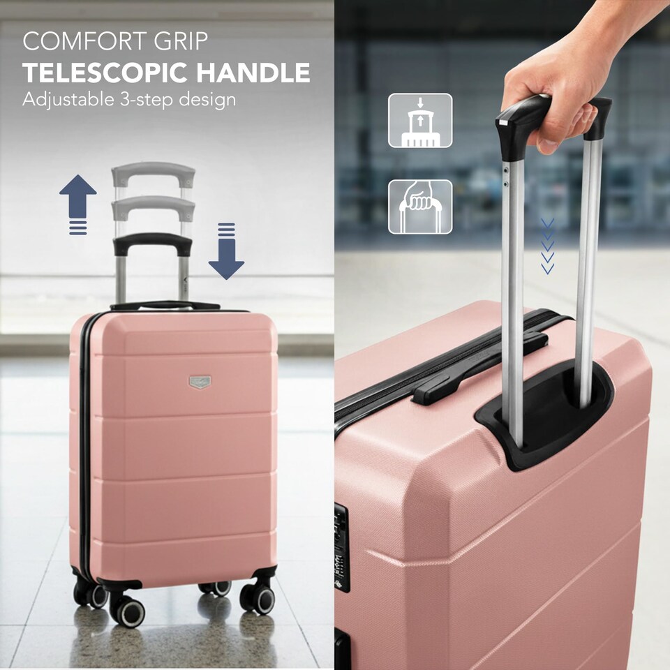 image 1 of Lugg Jetset Lightweight Hard Shell Suitcase ABS 4 Wheels TSA Lock (55x35x23cm)