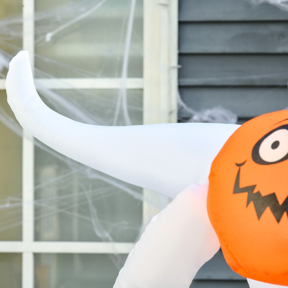 image 1 of HOMCOM 6FT 1.8m LED Halloween Inflatable Decoration Floating Ghost Pumpkin Party Outdoors Yard Lawn