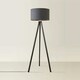 image 3 of ValueLights Barbro Black Tripod Floor Lamp Charcoal Shade Grey