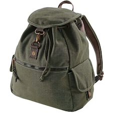 Quadra Vintage Canvas Backpack - Military Green - One Size