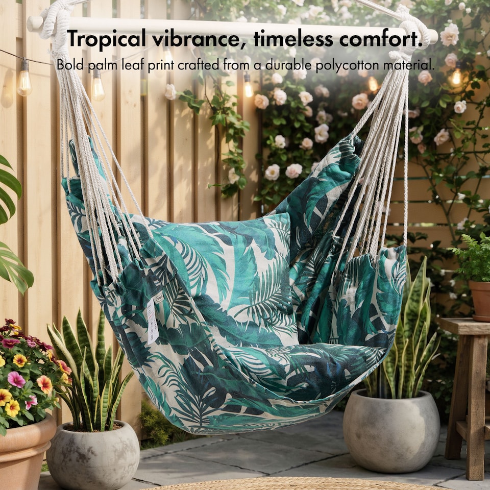 image 1 of Vonhaus Seville Outdoor Hanging Chair with Attachments