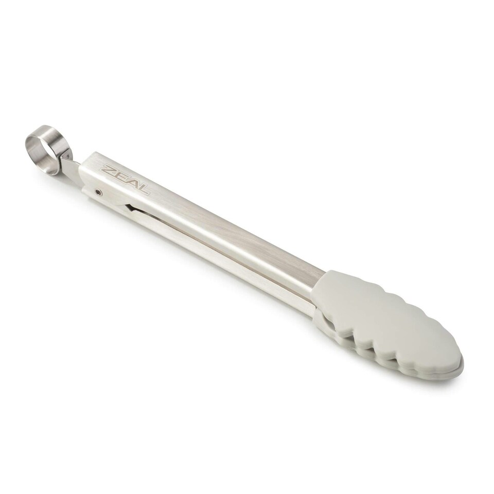 image 1 of Zeal Silicone Mini Tongs, 20cm, French Grey