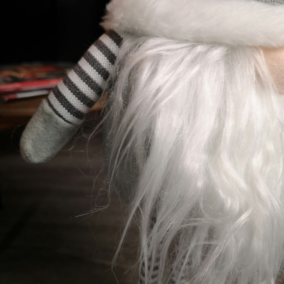 image 1 of 53cm Standing Plush Christmas Gonk with Grooved Hat in Grey