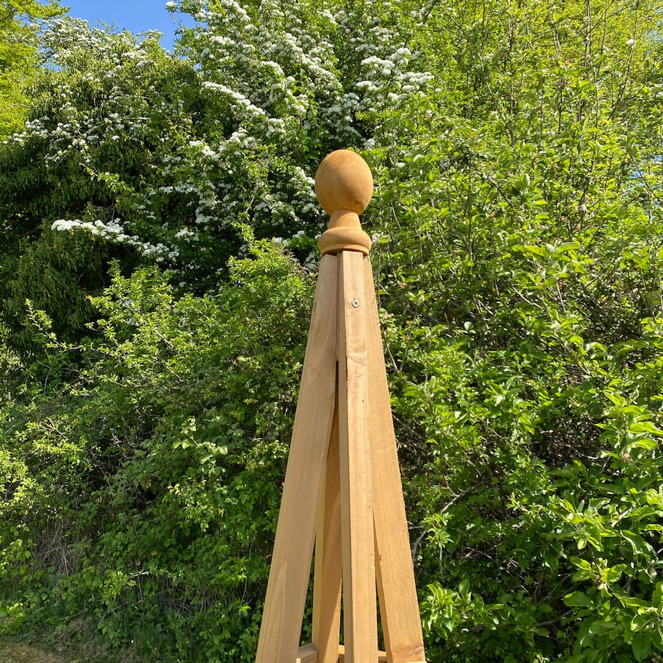 image 1 of Wooden Garden Obelisk Plant Support for Climbers (1.5m tall) - Pack of 2