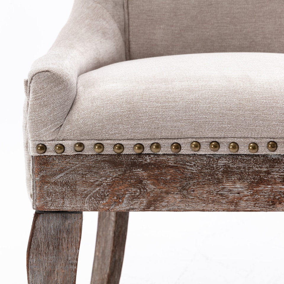 image 1 of Bewley Set of 4 Vintage Upholstered Dining Chairs with Wood Legs