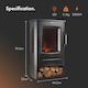 image 6 of VonHaus Stove Heater with Panoramic View & Log Storage