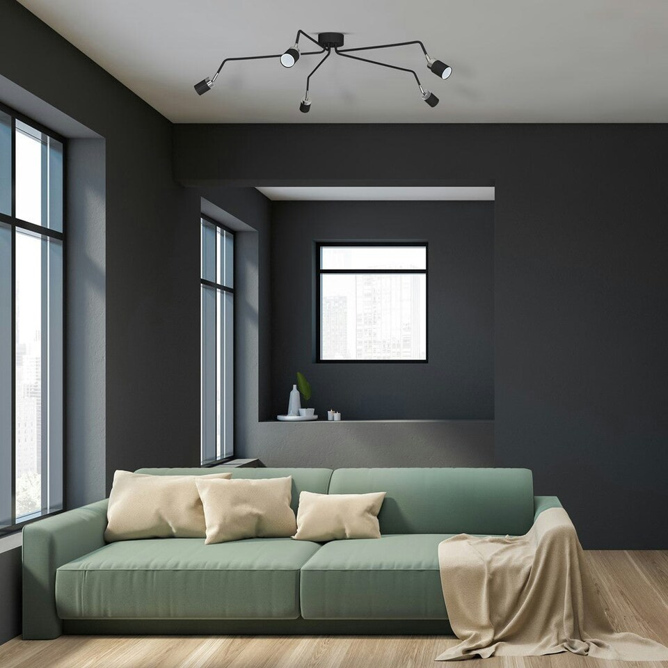 image 1 of Milagro Ceiling Lamp Joker Black 5XGU10