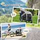 image 3 of PawHut 2-In-1 Dog Bike Trailer Stroller w/ Universal Wheel Reflector Flag Grey