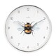 image 4 of Acctim Bee Wall Clock Quartz Chrome Effect Foil Embossed Arabic Dial 30cm Chrome | White
