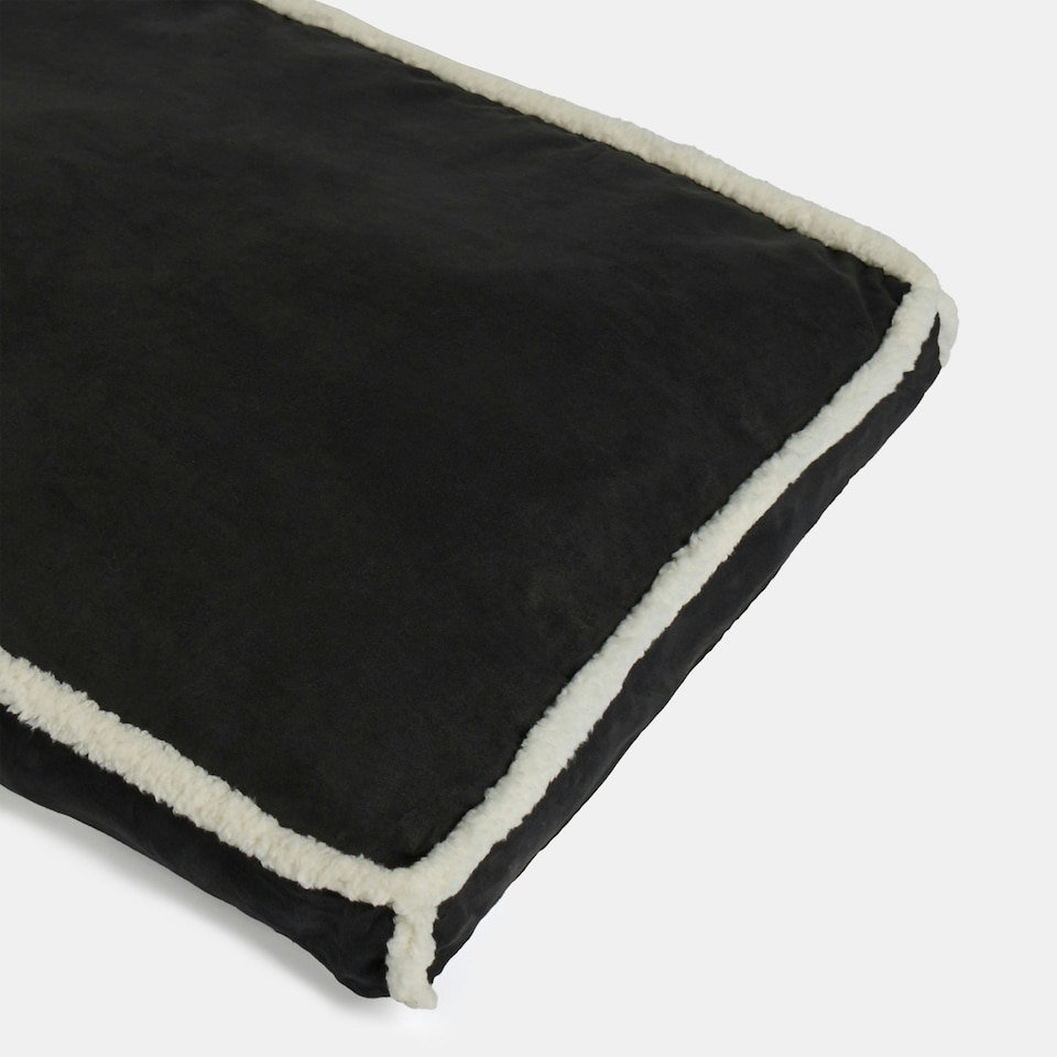 image 1 of OHS Sherpa Bind Rectangular Soft Plump Plush Cosy Pet Dog Cat Crate Cushion Bed Mat Multi | Pink and Red | L