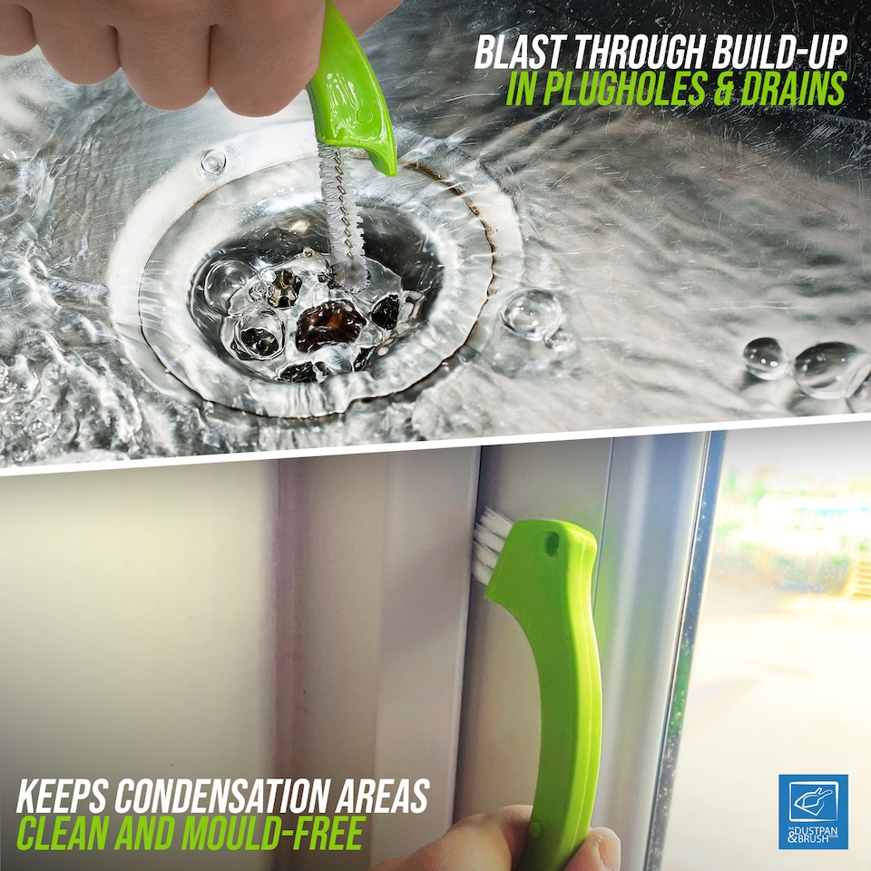 image 1 of Grout & Tile Cleaning Brush Set 3 in 1 Tool for Cleaning Bathroom Tiles and Showers
