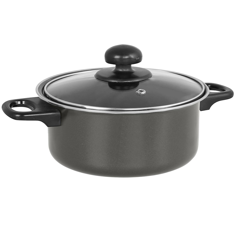 image 1 of Gr8 Home Dove Grey 7 Pcs Non Stick Cookware Set Cooking Pot Frying Pan Saucepan With Lids