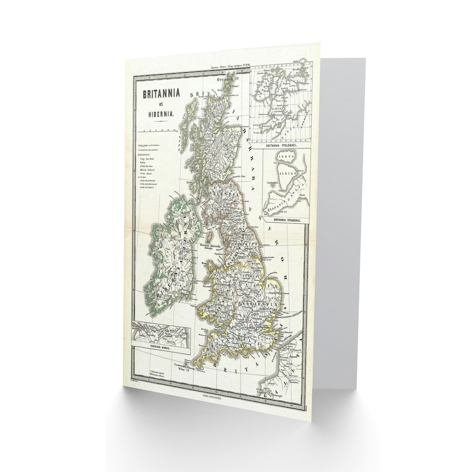 image 1 of 1865 Spruner Map British Isles Britannia England Scotland Card