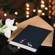 image 4 of Greeting Card Santa Claus With White Reindeer in Snow Modern Blank For Him Or Her Art Xmas Christmas Card