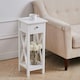 image 3 of Living and Home Wooden Slim Console Table with One Drawer- White