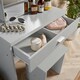 image 6 of Makeup Dressing Table Set With Sliding Storage Space Vanity Mirror and Stool Black