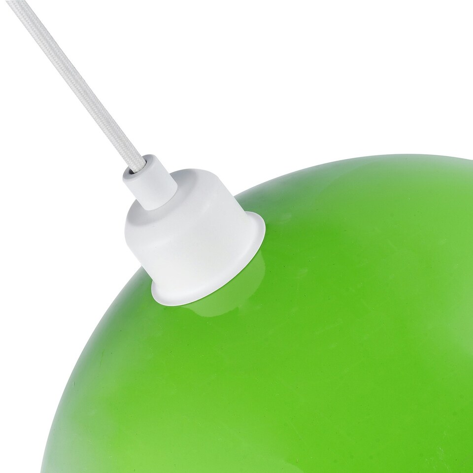 image 1 of Industrial Retro Designer Lime Green Gloss Disc Metal Ceiling Pendant Lamp Shade | Green