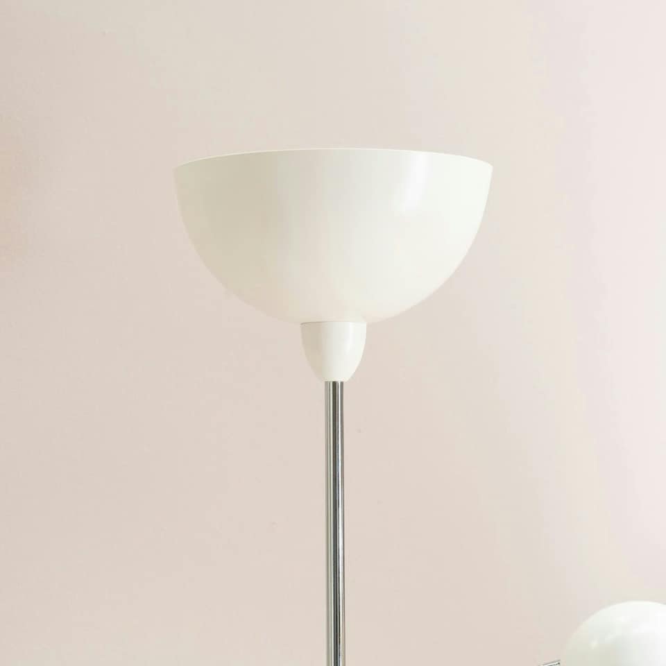 image 1 of ValueLights Orion White Metal Father Son Upright and Side Adjustable Floor Lamp